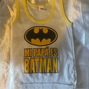 Vintage White and Yellow Batman Tank Top